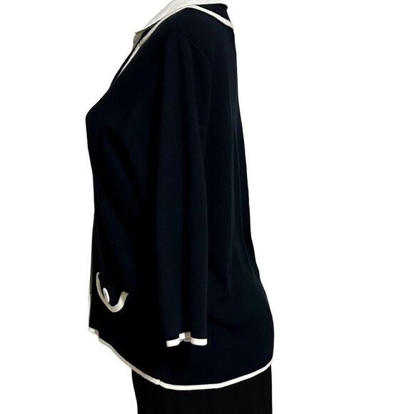 TanJay Jacket Women's Medium Shacket Black & White Classy Sophisticated Work - Picture 5 of 11